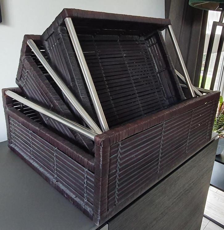 Decoratie ->> Set van 3 manden, Huis en Inrichting, Woonaccessoires | Schalen en Manden, Zo goed als nieuw, Mand, Rechthoekig