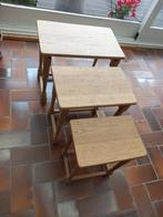 A vendre 3 tables gigogne en chêne, Moins de 50 cm, Comme neuf, Enlèvement, Chêne