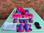 Inline skates kind Oxelo maat 32-34 met bescherming en tas, Sport en Fitness, Verstelbaar, Kinderen, Zo goed als nieuw, Inline skates 4 wielen