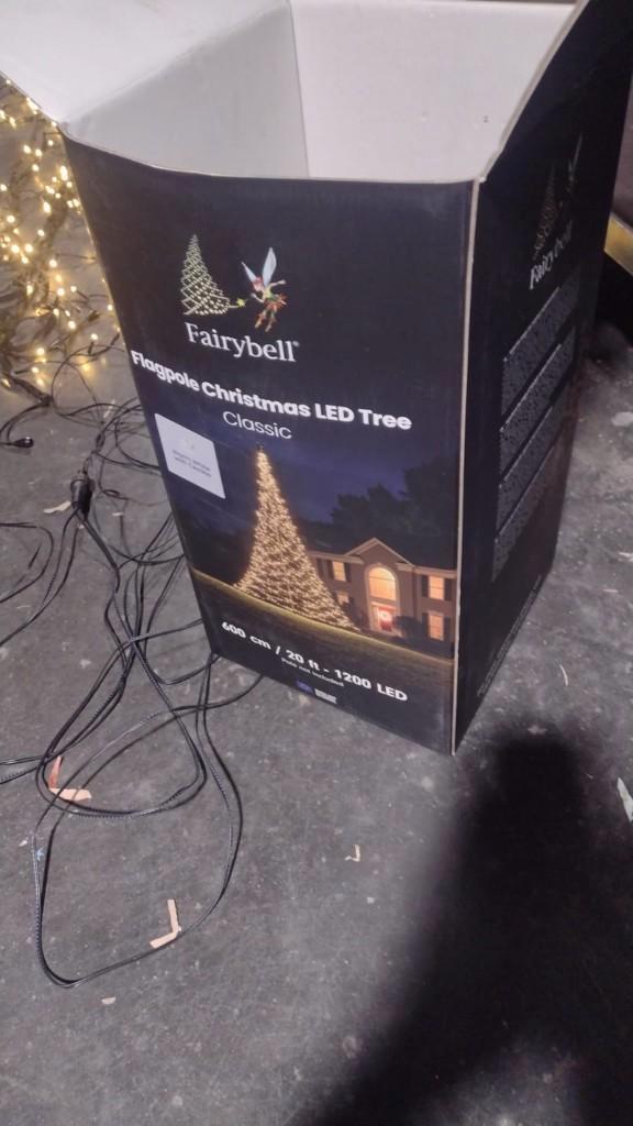 Fairybell vlaggenmast kerstboom - 600 cm, Diversen, Kerst, Nieuw, Ophalen