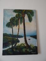 Peinture à l’huile sur toile paysage africain, Enlèvement