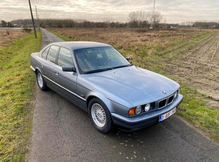 BMW E34 530i V8, Auto's, BMW, Particulier, 5 Reeks, Benzine, Automaat, Zwart, Grijs, Leder, Ophalen