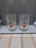 2 verschillende bierglazen Wiel's (emaille en geen emai, Verzamelen, Biermerken, Glas of Glazen, Ophalen