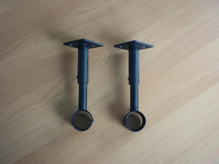 2 zwarte matte verstelbare gordijnroede wandsteun houder, Maison & Meubles, Accessoires pour la Maison | Autre, Enlèvement ou Envoi