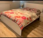 Bed 140x200 - Boxspring - Matras, Huis en Inrichting, Ophalen, Gebruikt, Wit, Tweepersoons