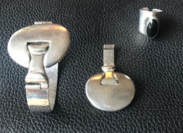 Set zilveren juwelen design jaren 70 beschikbaar voor biedingen