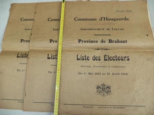 1913-'14 Hoegaarden jaarlijst van burgers met stemrecht 3vol, Boeken, Geschiedenis | Nationaal, Ophalen of Verzenden