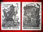 2 postkaarten met gravures / ex-libris Reinaert de Vos, Ophalen of Verzenden, Zo goed als nieuw, Prent
