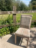 6 eiken stoelen met burberry motief, Huis en Inrichting, Stoelen, Ophalen, Zo goed als nieuw