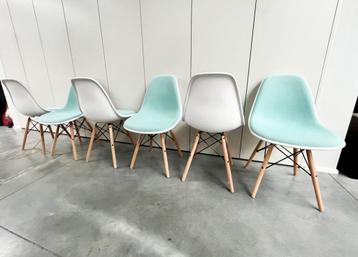 6 CHAISES VITRA DSW DESIGN CHARLES EAMES MINT / IVORY