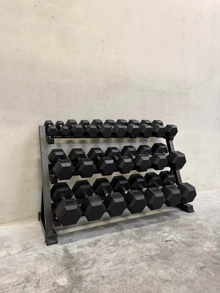 Haltères hexagonaux de 2,5 à 30 kg + support | Heavy, Sports & Fitness, Équipement de fitness, Neuf, Haltère, Bras, Jambes, Pectoraux