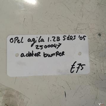 Opel Agila 1.2 B 5 drs 2005 Wagennr 2500047   Achterbumper beschikbaar voor biedingen