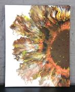 Abstract modern acryl canvas 50*70cm - zonnebloem bruin, Antiek en Kunst, Ophalen of Verzenden