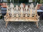 Zeer zware OUDE GIETIJZEREN BANK TUINBANK KASTEELBANK, Antiek en Kunst, Curiosa en Brocante, Ophalen