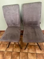 6 stoelen grijs velours, Huis en Inrichting, Stoelen, Ophalen, Zo goed als nieuw, Grijs
