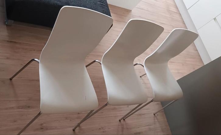 Stoelen wit - 6 stuks, Huis en Inrichting, Stoelen, Gebruikt, Wit, Ophalen