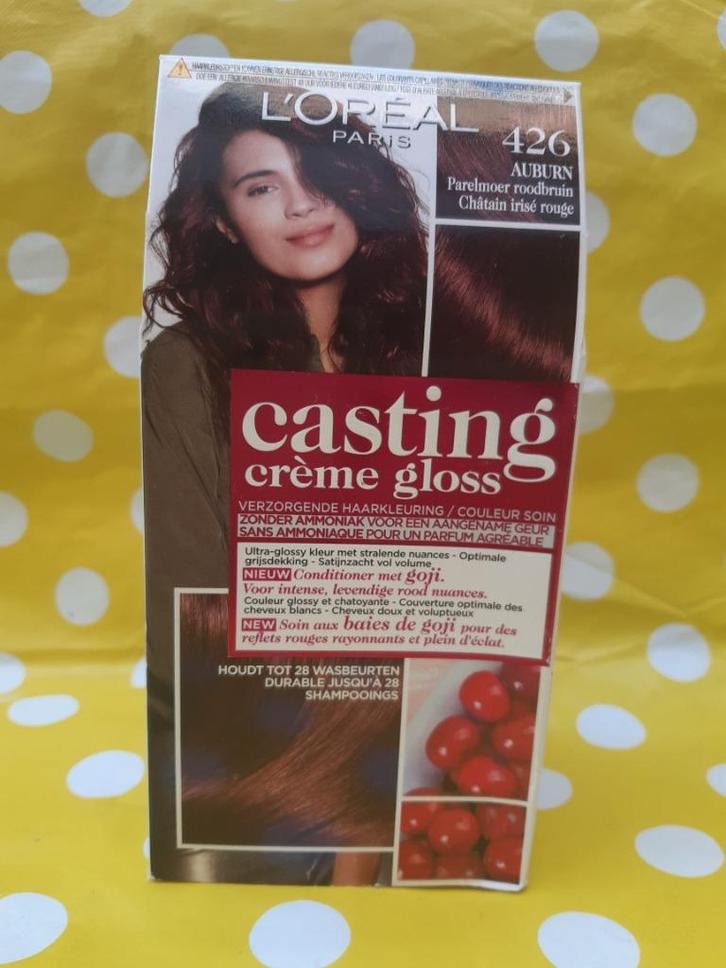 Semi-permanente haarverf L'Oréal Casting Crème Gloss 426 Aub, Handtassen en Accessoires, Uiterlijk | Haarverzorging, Nieuw, Overige typen