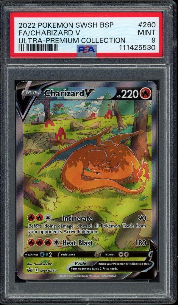 Charizard V PSA 9 - SWSH260 - Sword & Shield Promo 2022, Hobby en Vrije tijd, Verzamelkaartspellen | Pokémon, Zo goed als nieuw