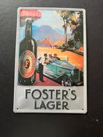 Foster’s Lager - reclamebord metaal, Verzamelen, Merken en Reclamevoorwerpen, Ophalen, Zo goed als nieuw, Reclamebord