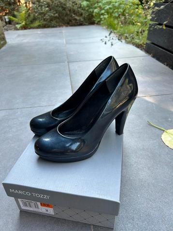 Marco Tozzi navy blue metallic hakken/pumps maat 39 beschikbaar voor biedingen