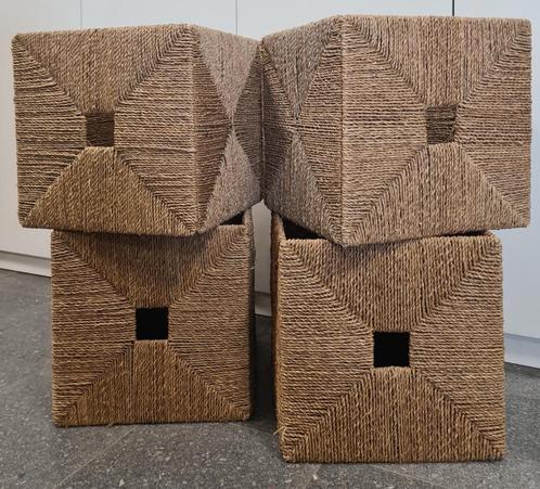 4 x manden in zeegras 'Knipsa' (32x33x32cm), Huis en Inrichting, Woonaccessoires | Schalen en Manden, Gebruikt, Mand, Rechthoekig