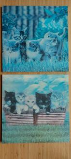 2 houten kaders met katten, afzonderlijk of samen te bekomen, Ophalen, Minder dan 50 cm, Minder dan 50 cm