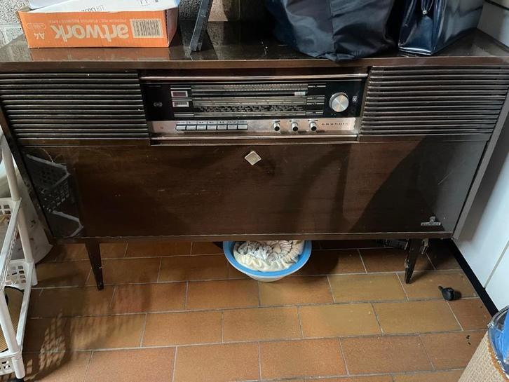 Meuble radio vintage Grundig (radio + platine), TV, Hi-fi & Vidéo, Amplificateur à lampes, Tube ou Tubes, Enlèvement ou Envoi