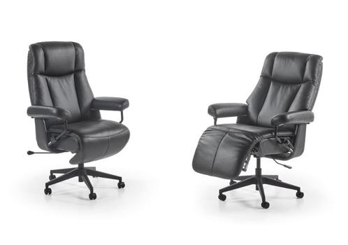 Nieuw bureaustoel met relax functie 100% leder 680 euro., Huis en Inrichting, Bureaustoelen, Nieuw, Bureaustoel, Zwart, Ophalen