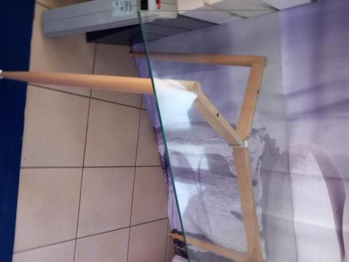 TAFEL in glas, Huis en Inrichting, Tafels | Eettafels, Nieuw, 50 tot 100 cm, 50 tot 100 cm, Drie personen, Rechthoekig, Glas, Metaal