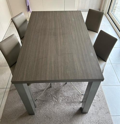 Set van hoge tafel + 4 stoelen, Huis en Inrichting, Complete eetkamers, Zo goed als nieuw, 4 tot 6 stoelen, Ophalen