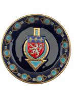 Coupelle faïence Longwy décor héraldique émaillé