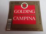 bieretiket Cristal Alken Golding Campina, Ophalen of Verzenden, Zo goed als nieuw, Overige typen, Overige merken