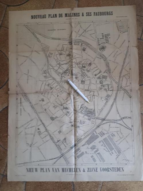 MECHELEN : STADSPLAN 1908 angeboden De Deckerskring t.g.v. K, Antiek en Kunst, Curiosa en Brocante, Verzenden