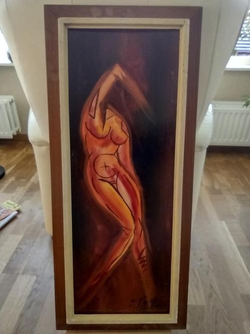 Modern Naakt op Paneel, Antiek en Kunst, Kunst | Schilderijen | Modern, Ophalen of Verzenden