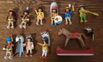 Playmobil 9 indianen + kano + paard, Kinderen en Baby's, Speelgoed | Playmobil, Ophalen, Zo goed als nieuw