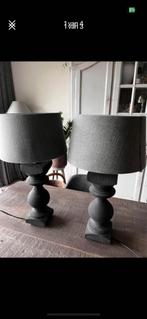 Balusterlampen met linnen kap grijs, Maison & Meubles, Lampes | Lampes de table, Comme neuf, Enlèvement