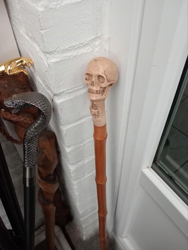 Skull pommel cane, Antiek en Kunst, Curiosa en Brocante, Ophalen of Verzenden