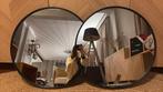Set van 2 ronde spiegels met zwart frame — Ø60, Huis en Inrichting, Woonaccessoires | Spiegels, Ophalen, Rond, Zo goed als nieuw