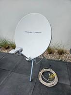 Antenne parabolique Travelvision + récepteur, trépied, câble, Autres marques, Utilisé, Enlèvement ou Envoi, Antenne (parabolique)