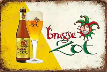 Metalen reclamebord Brugse Zot - retro vintage mancave beschikbaar voor biedingen