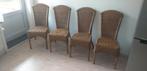 Rieten stoelen. 4 stuks. Goede staat. VLUG WEG PRIJS!, Ophalen, Gebruikt, Overige kleuren, Riet of Rotan