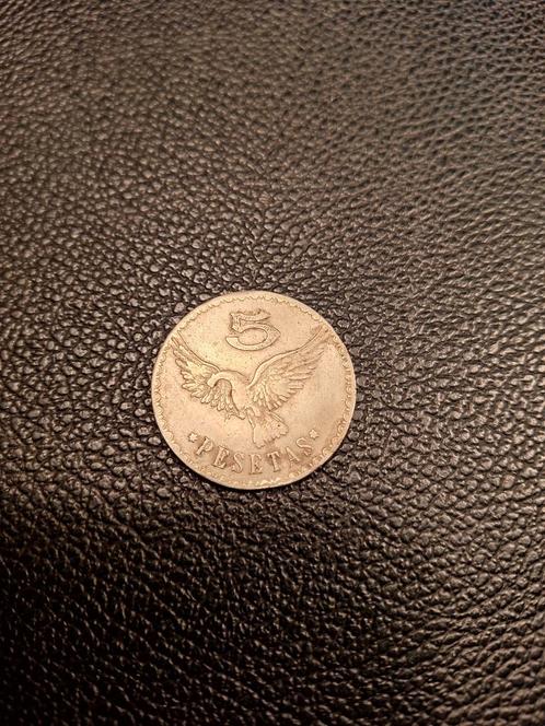 5 PESETAS PHOENIX VOGEL TIJDENS DE VLUCHT, REV.  5 PESETAS, Postzegels en Munten, Munten | Europa | Niet-Euromunten, Ophalen of Verzenden