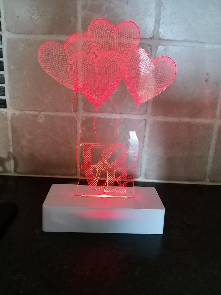 Decoratieve lamp 3D-Hologram Love, Huis en Inrichting, Lampen | Losse lampen, Zo goed als nieuw, Ophalen of Verzenden