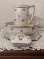 Porseleinen Waterkan en Waskom met Zeepbakje, Antiek en Kunst, Ophalen