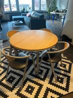 Ronde tafel met 4 bijpassende stoelen, Huis en Inrichting, Ophalen, Gebruikt, Rond, Modern