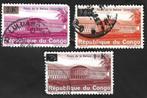 3 Postzegels Congo-Kinshasa Nationaal Paleis, met opdruk1968, Postzegels en Munten, Postzegels | Thematische zegels, Ophalen of Verzenden