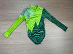 Turnpakje ervy licht donker groen zilver velours maat 140, Sport en Fitness, Turnen, Ophalen, Gebruikt, Groen, Turnpak(je)