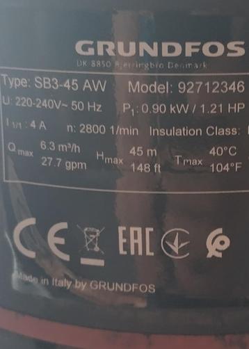 Grundfos 92712346 regenwaterpomp beschikbaar voor biedingen