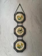 Vintage wanddecoratie-keramiek-bloemen & vogelmotief, Ophalen