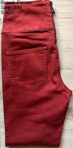 Rode broek Pieces S/M, Nieuw, Ophalen of Verzenden, Maat 36 (S), Lang